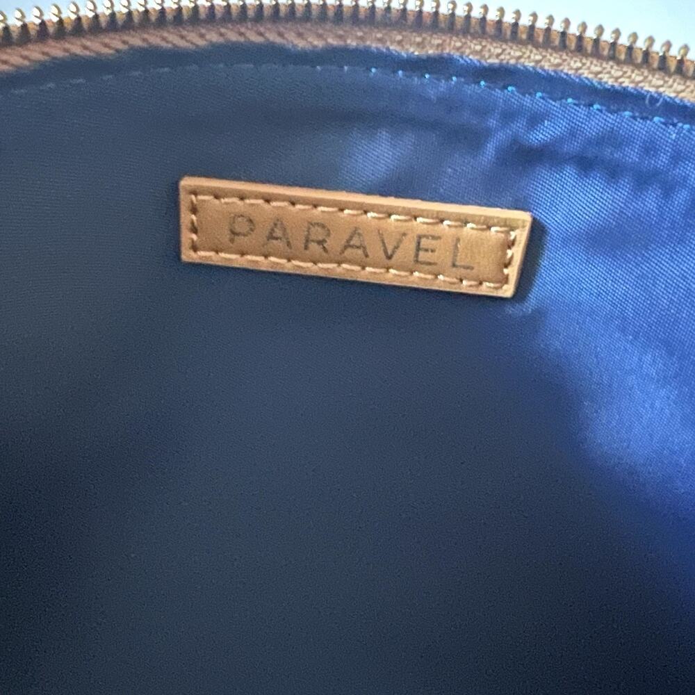 Paravel Cabana Pouch Travel Clutch Large Paloma Striped Zip Top Canvas Italy NEW - Picture 6 of 6